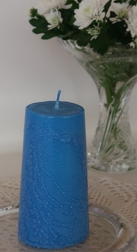 Sininen Kynttilä Anno Coloria Pöytä käsintehty Kasvipohjhainen steariini kynttilä käsintethy Kynttilätalo