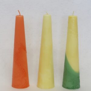 Anno Coloria kynttilä 20 cm Oranssi, Keltainen, Kelta/Vihreä